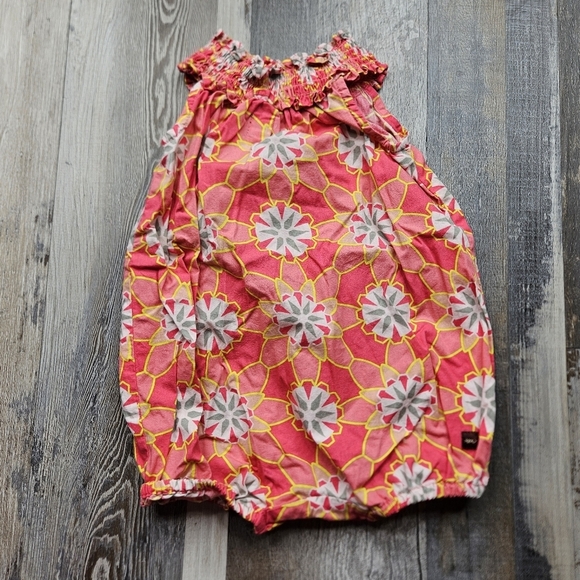 Tea Collection South African Floral Smock Neck Baby Bubble 6-12 months - Picture 6 of 6